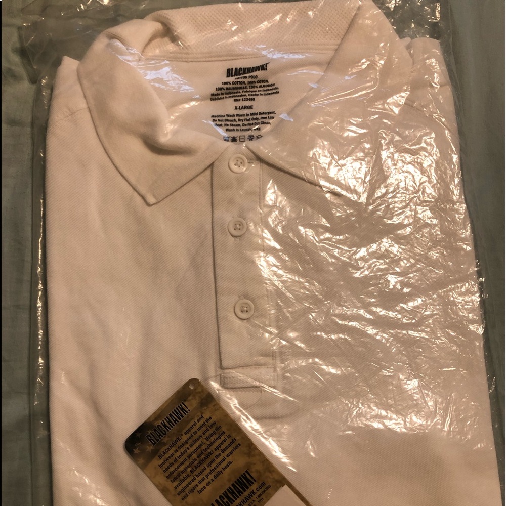 White Blackhawk brand polo